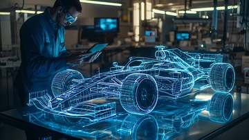 科技风赛车设计图数字展示