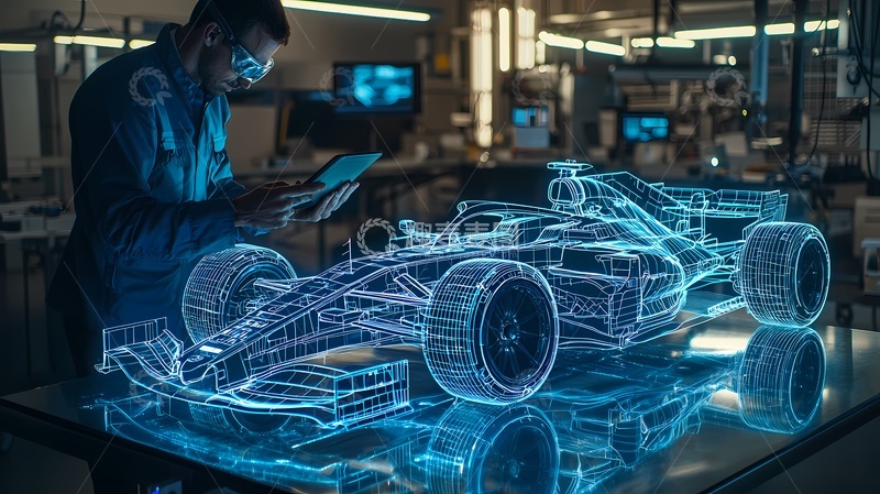 高清大图下载【趣麦麦图】科技风赛车设计图数字展示