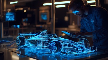 科技风赛车设计工作场景