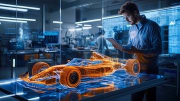 科技风赛车设计数字渲染图