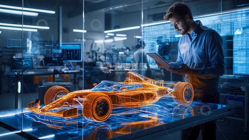 高清大图下载【趣麦麦图】科技风赛车设计数字渲染图