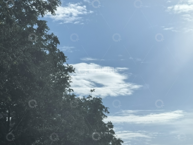 高清大图下载【趣麦麦图】蓝天白云绿树自然风光