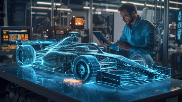 科技风赛车设计数字建模图