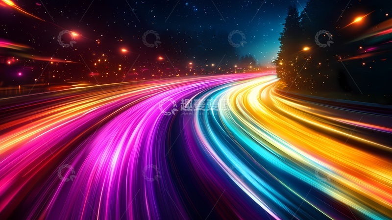 高清大图下载【趣麦麦图】高速路光影轨迹特效