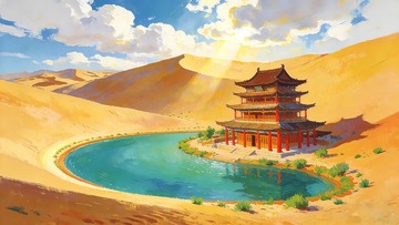 甘肃月牙泉景点