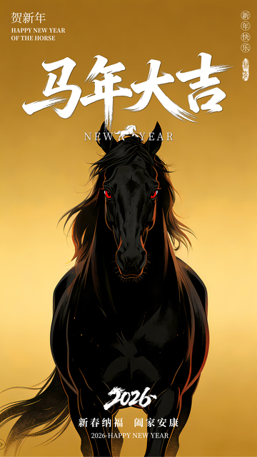 创意新年快乐海报