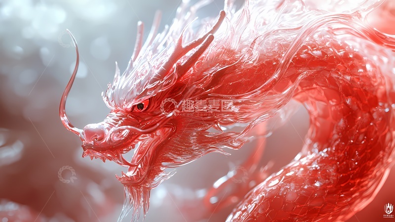 高清大图下载【趣麦麦图】红色巨龙幻想艺术插画