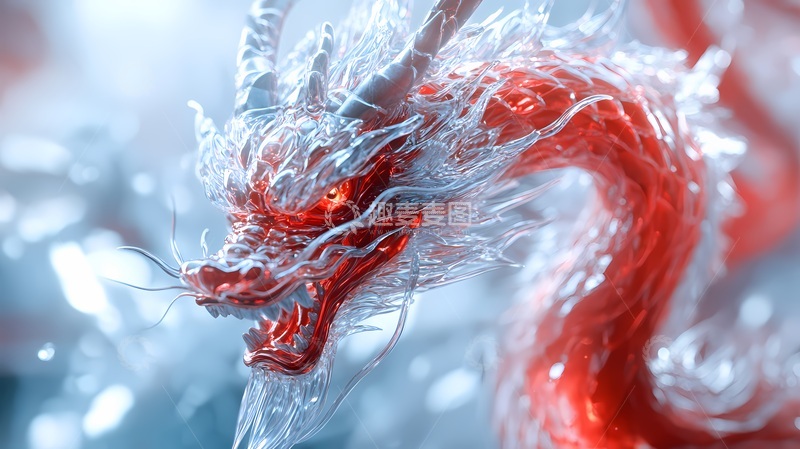 高清大图下载【趣麦麦图】红白巨龙幻想艺术插画