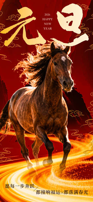 马年贺岁喜庆海报设计