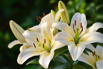 盛开的白色百合花花卉