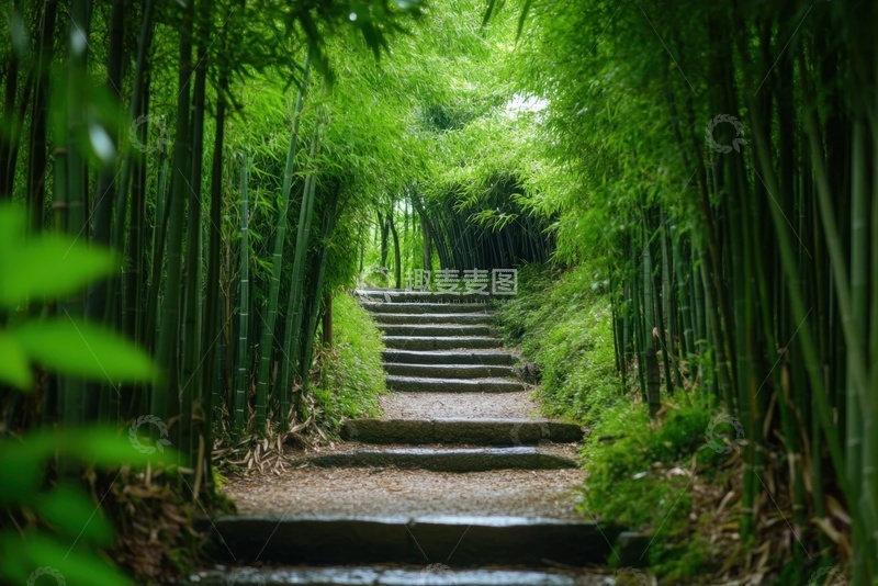 高清大图下载【趣麦麦图】绿色的竹林翠竹美景
