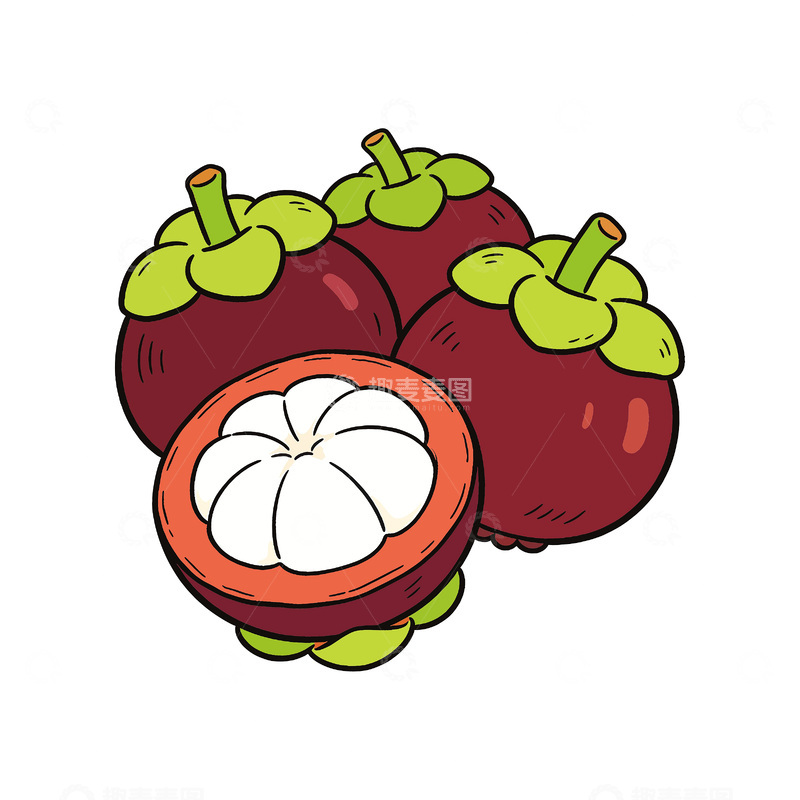 源文件下载【趣麦麦图】矢量手绘山竹插画