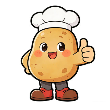 卡通厨师土豆形象插画