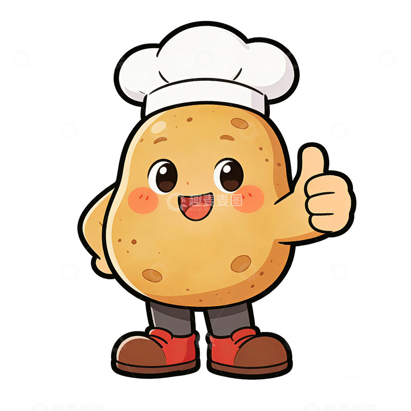 高清大图下载【趣麦麦图】卡通厨师土豆形象插画