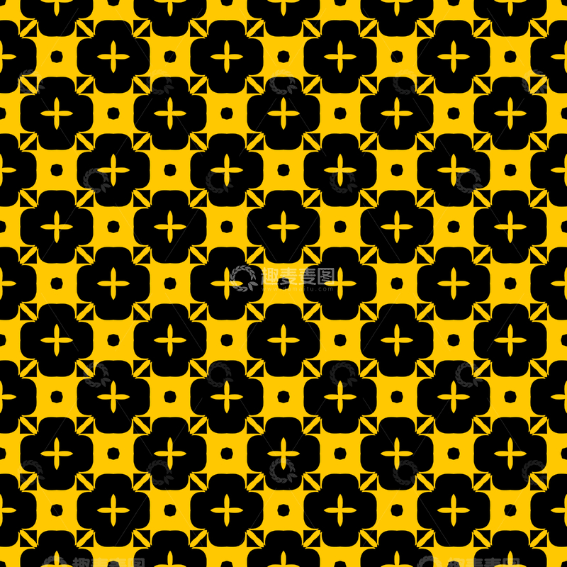 源文件下载【趣麦麦图】黄黑几何花纹背景图115