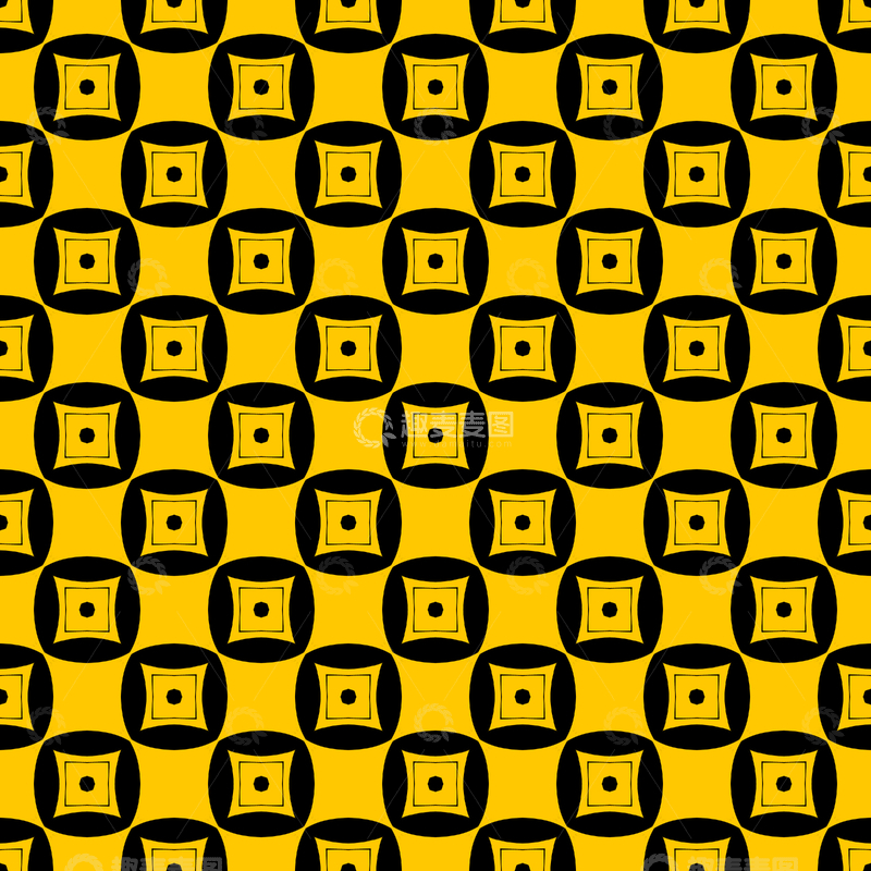 源文件下载【趣麦麦图】黄黑几何花纹背景图117
