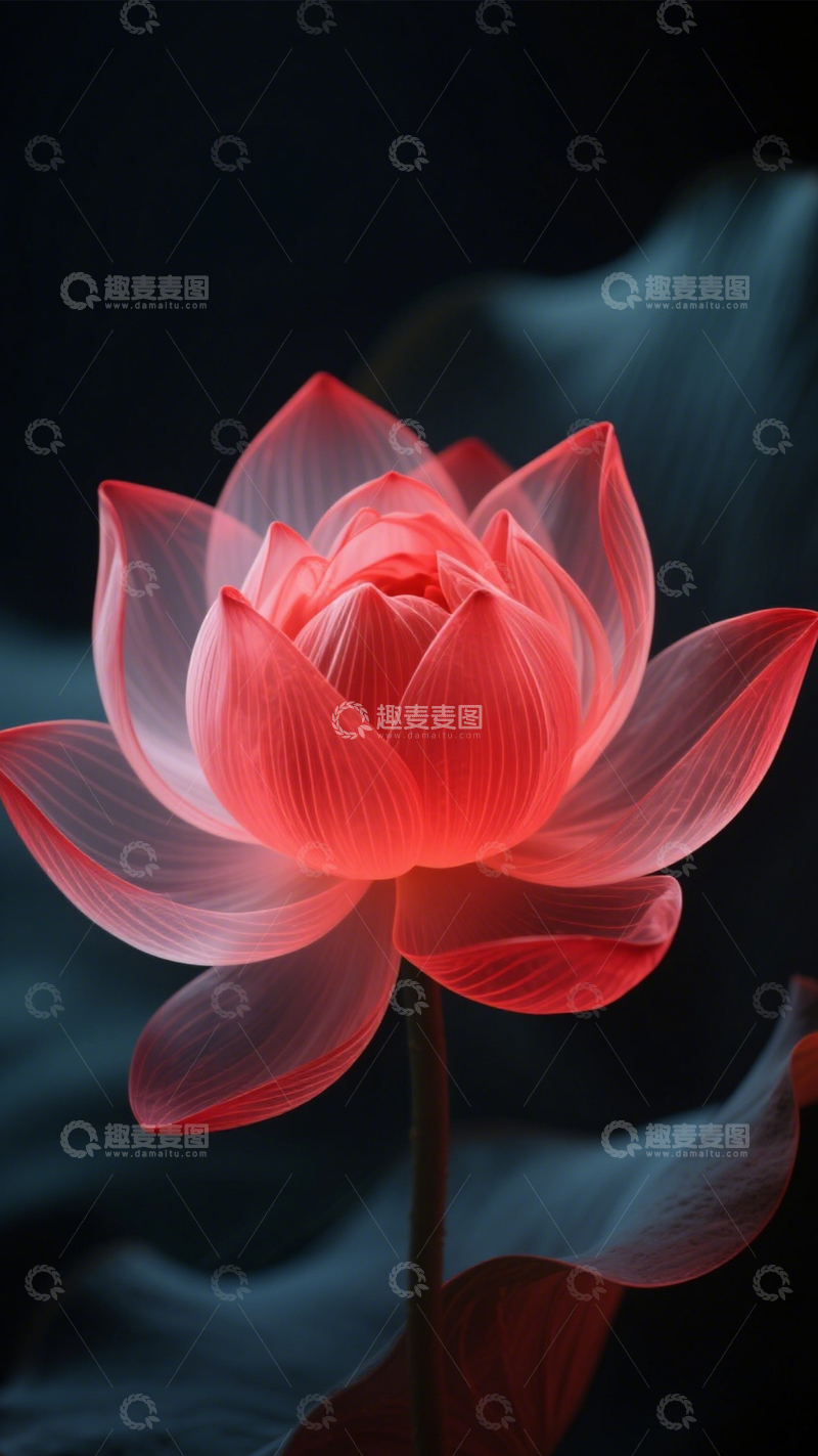 高清大图下载【趣麦麦图】红荷青烟国风氛围1