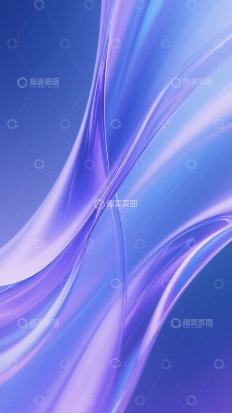 高清大图下载【趣麦麦图】紫蓝流体光泽曲线1