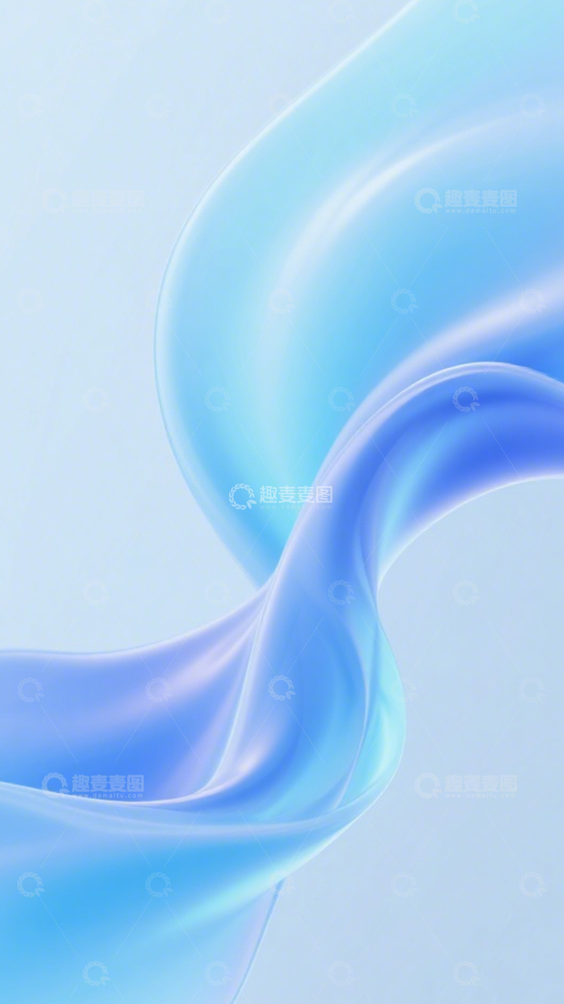 高清大图下载【趣麦麦图】蓝调流体光泽曲线3