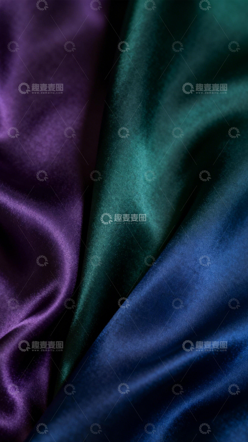 高清大图下载【趣麦麦图】紫绿蓝缎面奢华质感