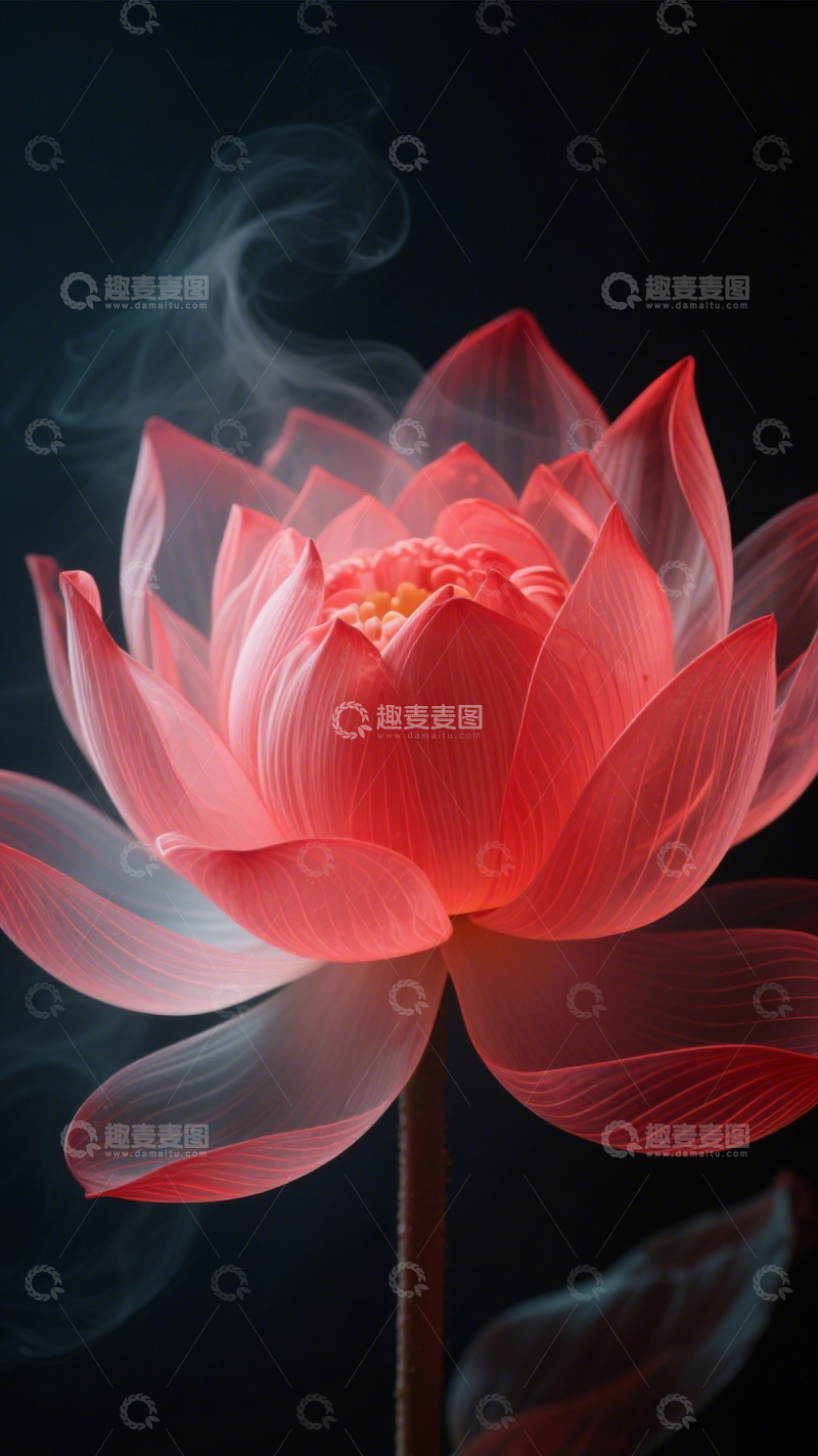 高清大图下载【趣麦麦图】红荷青烟国风氛围2