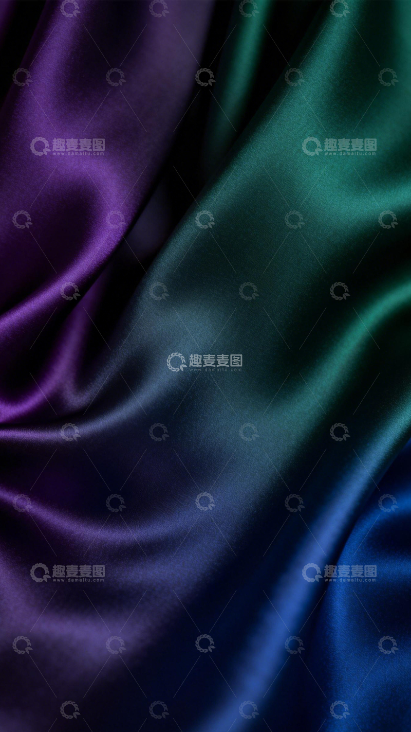 高清大图下载【趣麦麦图】紫绿蓝缎面奢华质感1