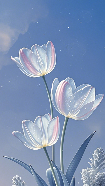 蓝调郁金香通透质感1