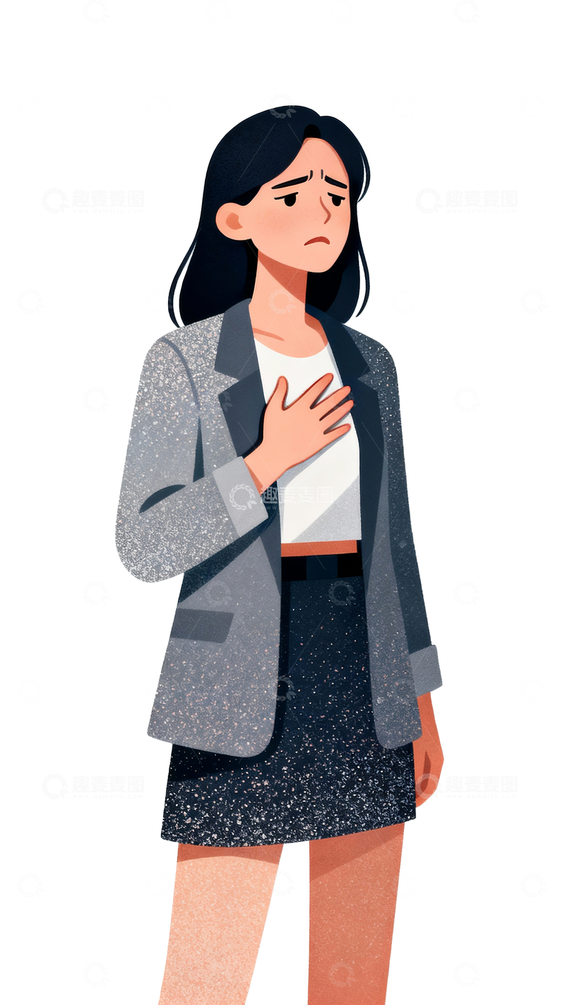 源文件下载【趣麦麦图】呼吸不顺的女士2