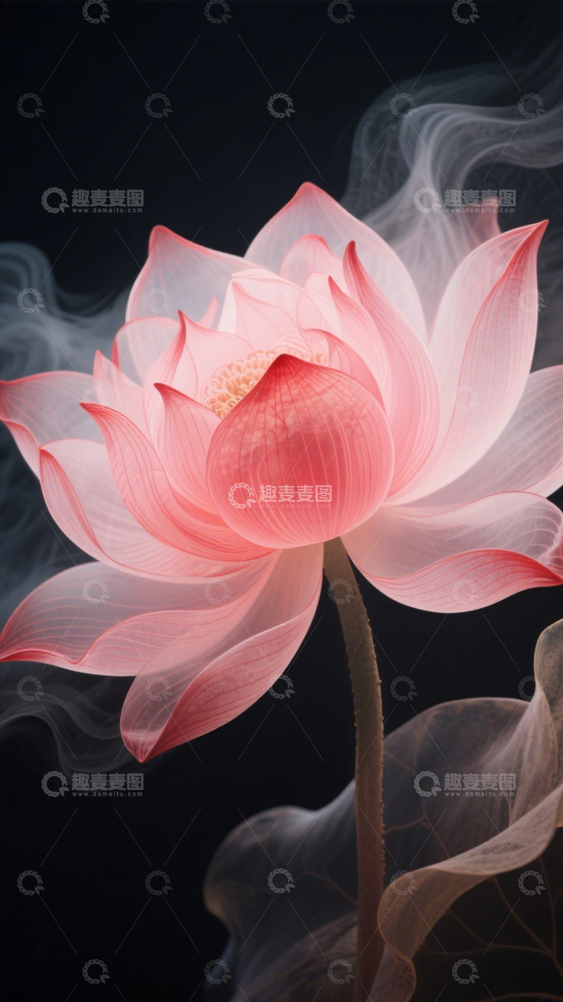 高清大图下载【趣麦麦图】黑粉荷花国风氛围3