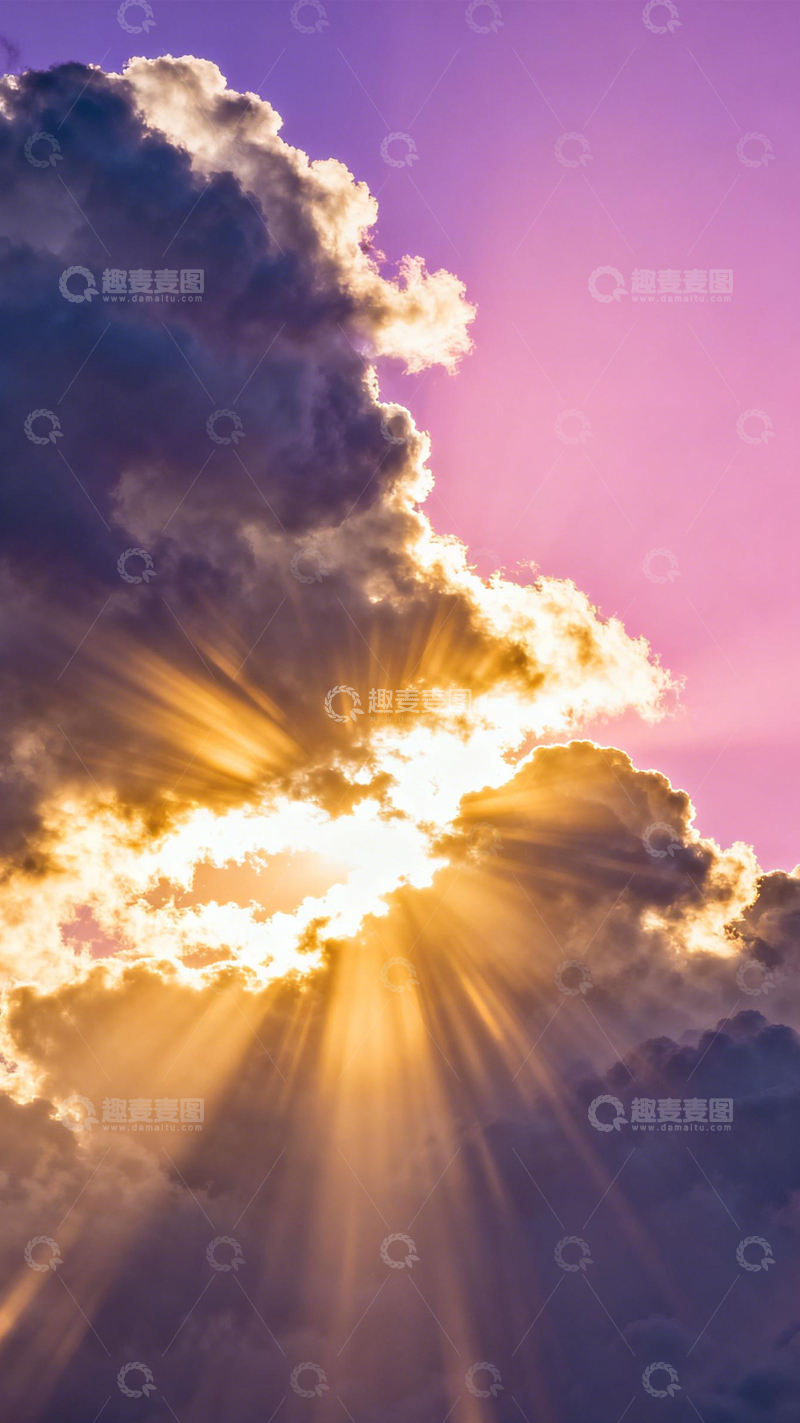 高清大图下载【趣麦麦图】粉紫云间金芒幻境3