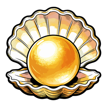 贝壳珍珠插画元素