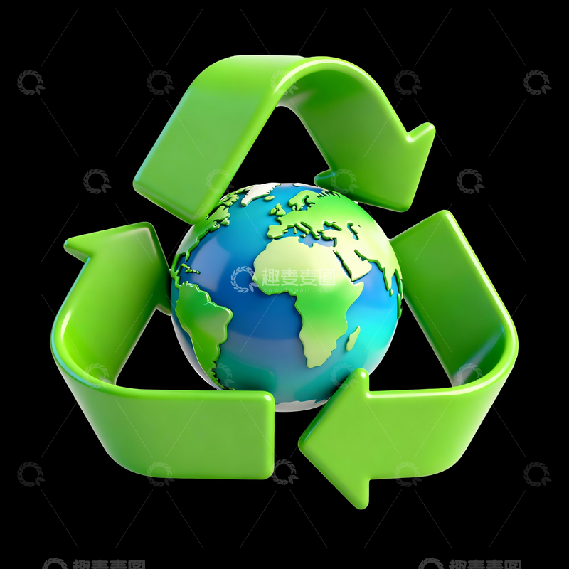源文件下载【趣麦麦图】环保主题icon绿色回收循环箭头4