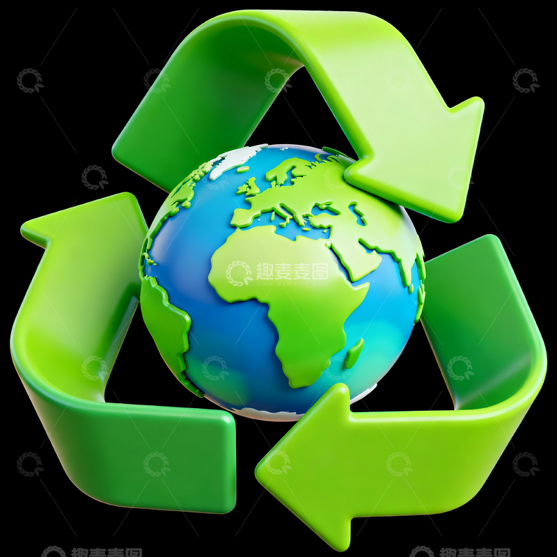 源文件下载【趣麦麦图】环保主题icon绿色回收循环箭头1