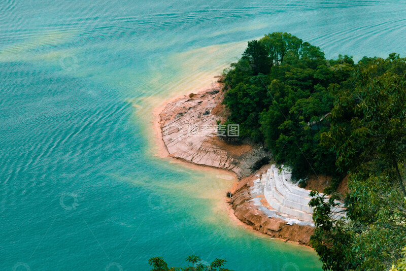 高清大图下载【趣麦麦图】-万绿湖山水自然风光景观俯拍摄影