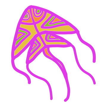 彩色抽象风筝插画设计元素