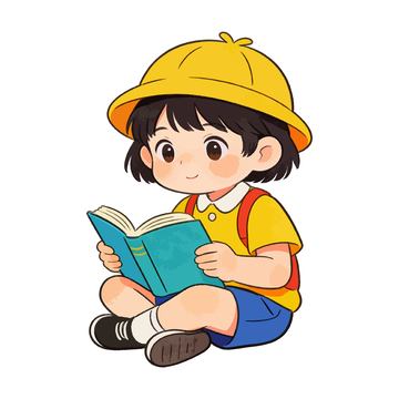 卡通儿童阅读插图