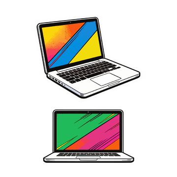 卡通笔记本电脑插画