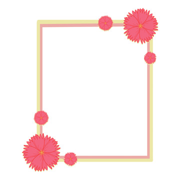 简约风粉色花朵边框设计元素