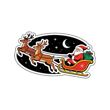 圣诞老人雪橇麋鹿贴纸