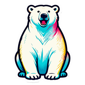 卡通北极熊插画设计素材