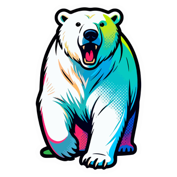 多彩北极熊插画设计素材