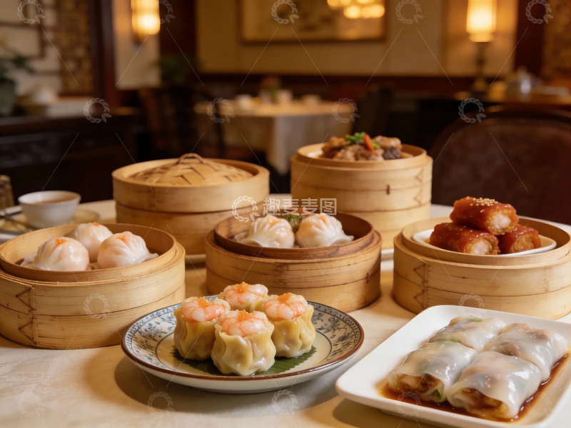 高清大图下载【趣麦麦图】中式点心餐桌美食摄影