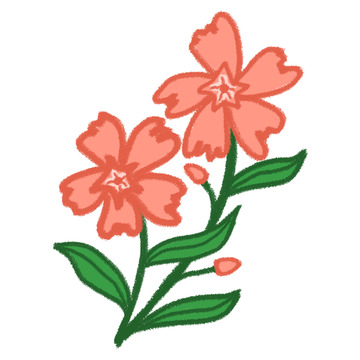 卡通风格花卉插画