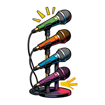 漫画风格麦克风矢量插画素材