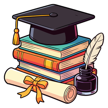 毕业元素矢量插画设计素材