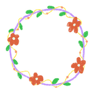 花环手绘卡通装饰图案