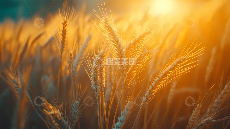 高清大图下载【趣麦麦图】夕阳麦田风光摄影
