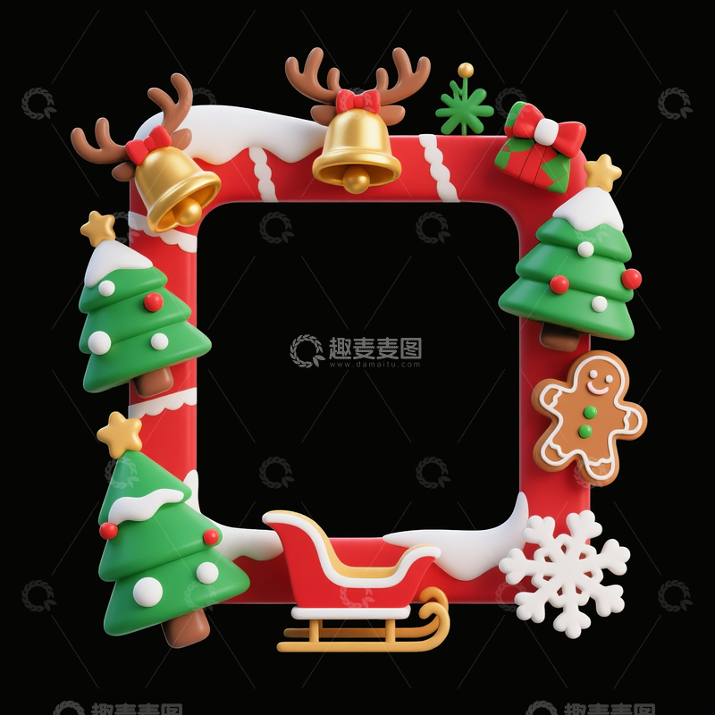源文件下载【趣麦麦图】圣诞风格头像框2