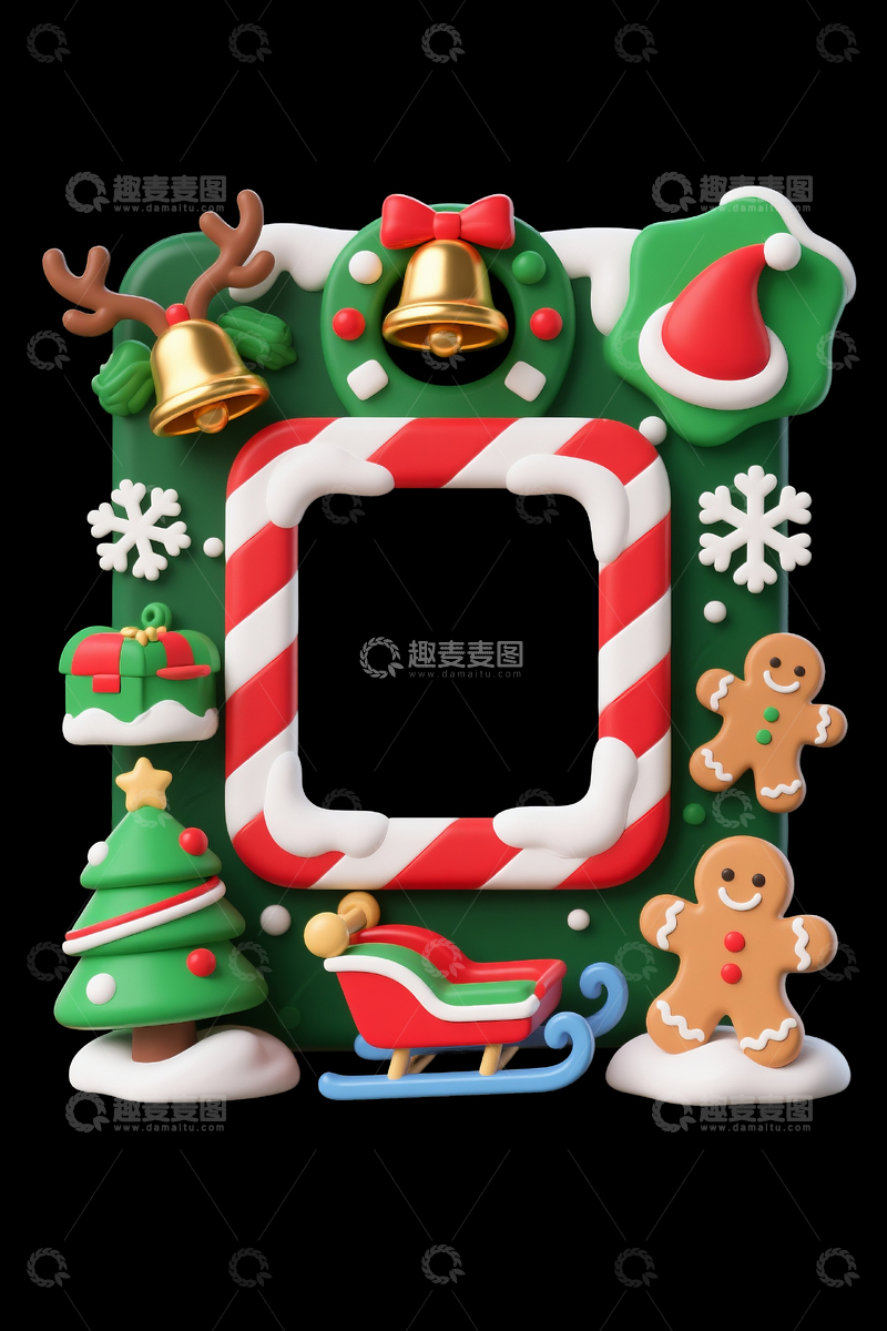 源文件下载【趣麦麦图】圣诞风格头像框3