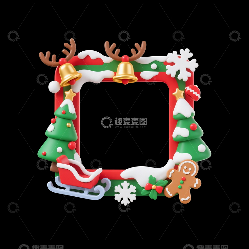 源文件下载【趣麦麦图】圣诞风格头像框4